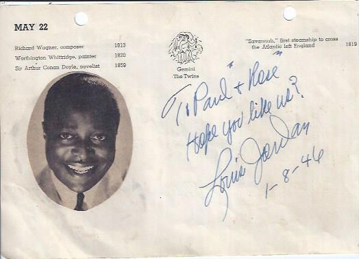 Autograph with Framed Photograph of Bandleader, Louis Jordan Image for Autograph with Framed Photograph of Bandleader, Louis Jordan